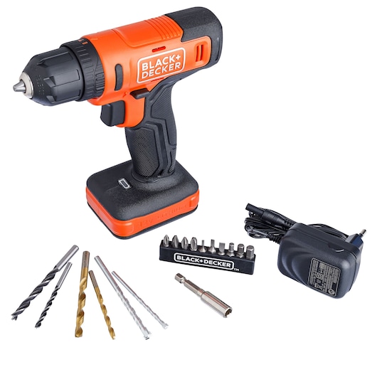 BLACK+DECKER screwdriver kit on white background