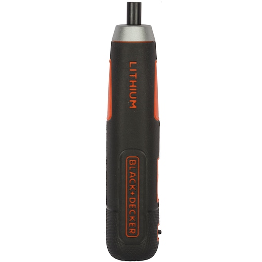 BLACKDECKER BD40K4 lithium cordless screwdriver, black and orange, front angle on white background.
