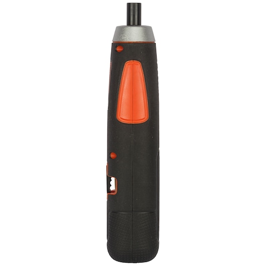 BLACKDECKER BD40K4 cordless screwdriver, black and orange, front angle on white background