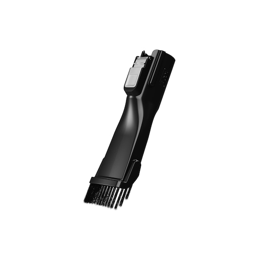 BLACKDECKER BHFEB520D1 handheld cleaning brush attachment, black, angled photo on white background.