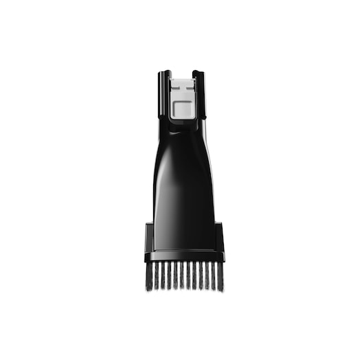 BLACK+DECKER BHFEB520D1 vacuum brush attachment, black plastic, straight-on angle, white background.