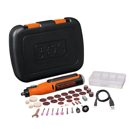 Herramienta Rotativa 8V con 35 Acc y Estuche